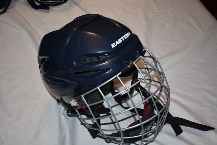 Easton E400 Hockey Helmet w/FM580 Cage, Blue, Medium