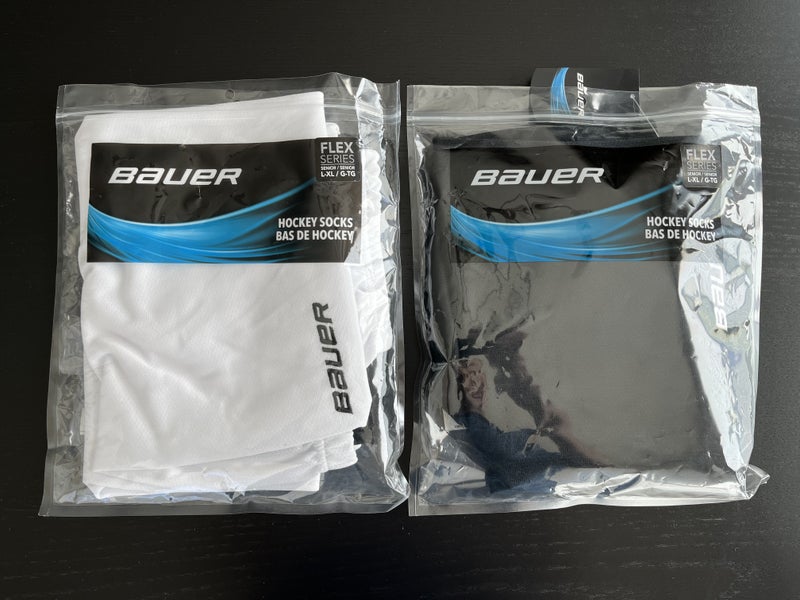 Bauer Flex Hockey Sock - Senior - White - L/XL