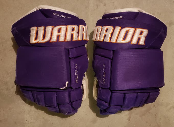 Orlando Solar Bears used Warrior Alpha Pro Gloves 14" Pro Stock