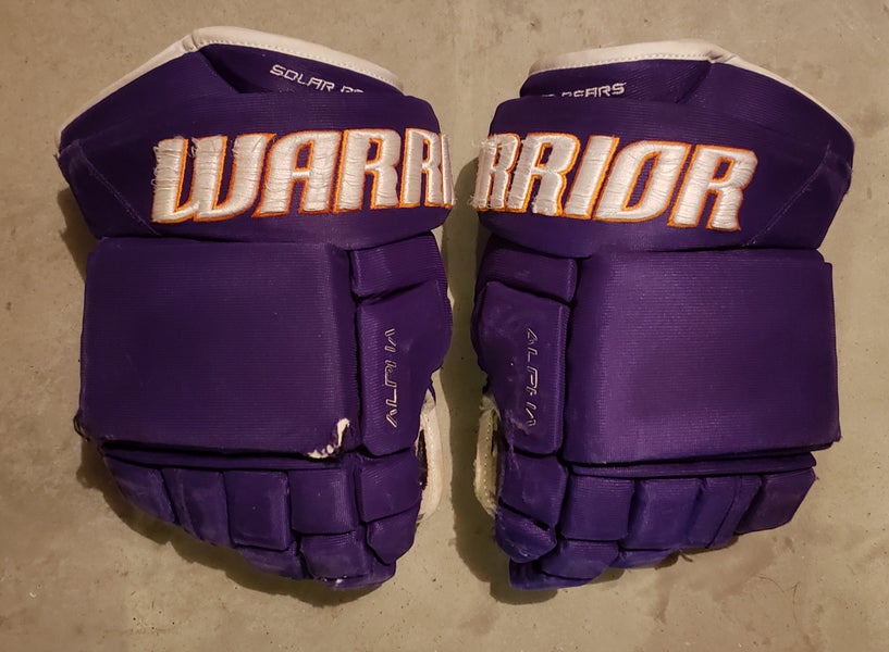 Orlando Solar Bears used Warrior Alpha Pro Gloves 14" Pro Stock