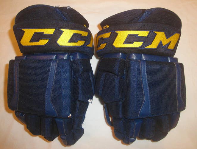 CCM HGCLPX Pro Stock Hockey Gloves 14" BLUES AHL NHL CALLIN Used (9555)