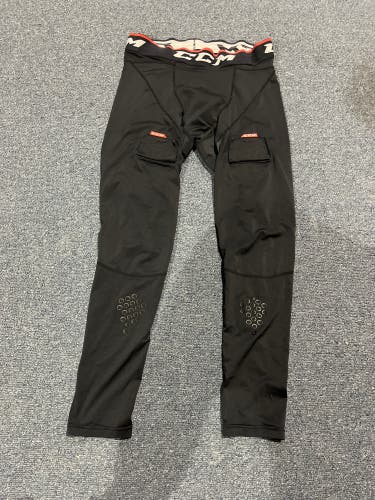 Used Black CCM Compression/Jock Pants Large