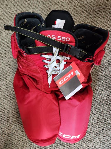 CCM AS 580 Hockey Pants Senior Red Large