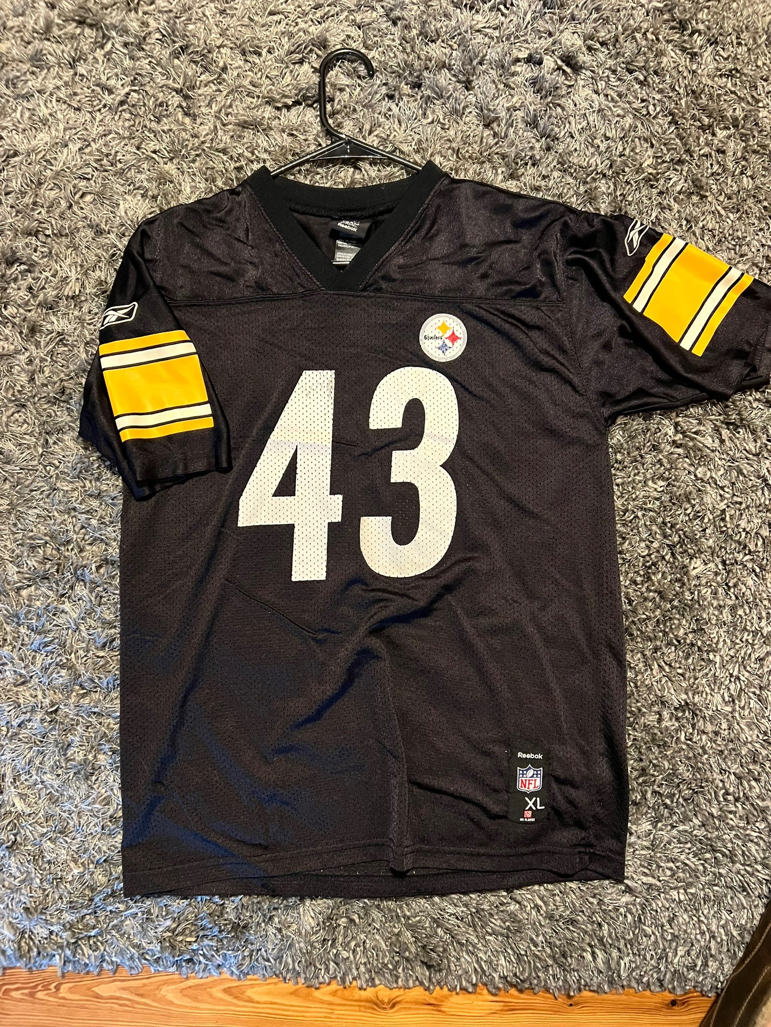 Reebok, Shirts, Reebok Onfield Pittsburgh Steelers Troy Polamalu 43 Nfl Jersey  White Size 5