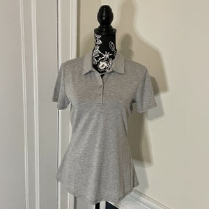 Gray Used Medium Women's Adidas Essentials Short Sleeve Polo Shirt