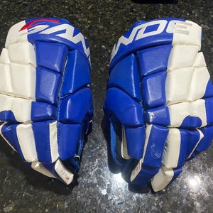 New Sande Royal Blue and White Gloves 14" Soft feel "THE SHOW"