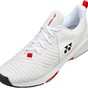 Yonex Men's Power Cushion Sonicage 3 Tennis Shoe - White/Red