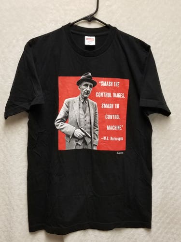 Supreme SS16 Burroughs Tee Men's Size M Black/Red Graphic "Control" T Shirt 9/10