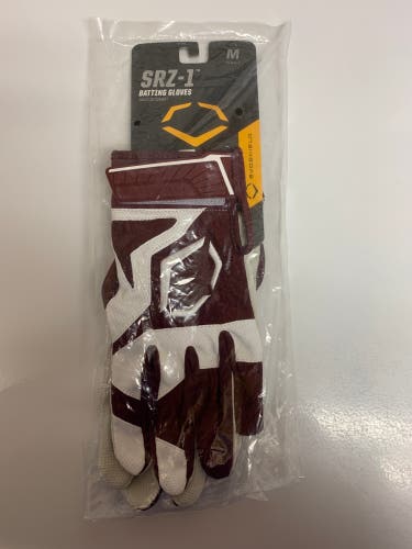 EvoShield Baseball Batting Gloves Adult Medium Maroon/White