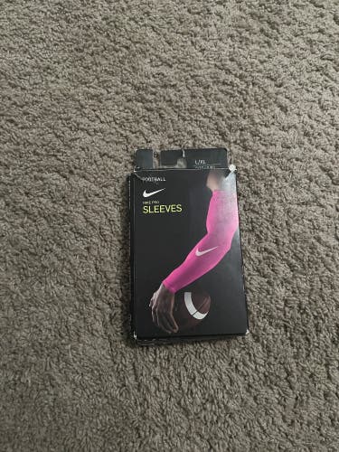 NIKE PRO FOOTBALL SLEEVES W/ DRI-FIT RED ONE PAIR L/XL NEW IN BOX