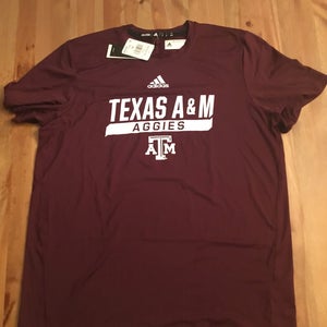 NWT men's Small NCAA Texas A&M Aggies Adidas Training Tee / T-Shirt NEW