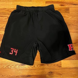 Rutgers Lacrosse #34 Black Used Medium Men's Adidas Shorts w/ Pockets