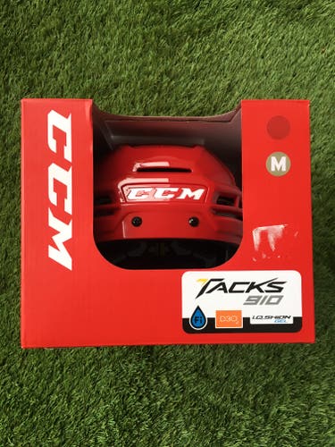 New! Medium CCM Tacks 910 Red Hockey Helmet