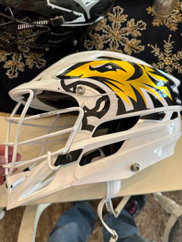 Game Worn Used Towson Tigers Cascade R Helmet