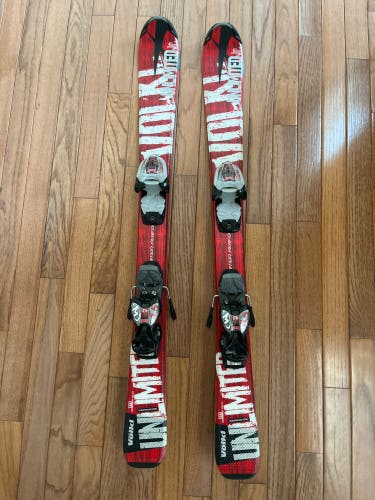Used Volkl Unlimited Jr Skis 100cm With Marker 4.5 Bindings