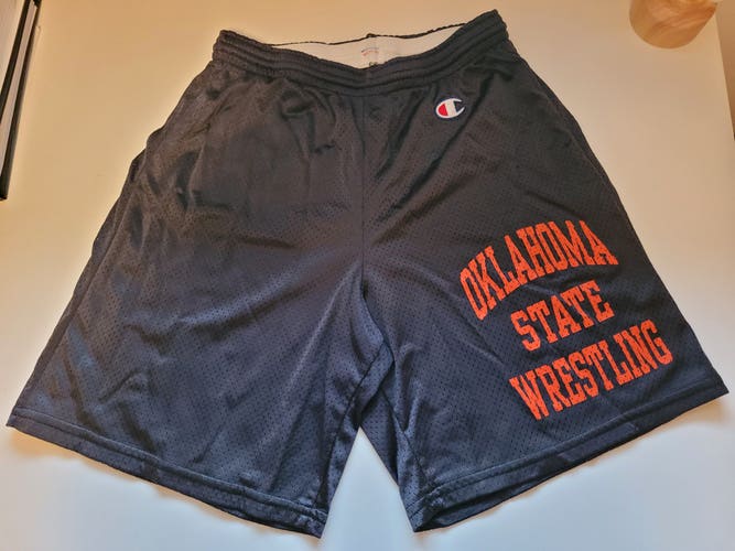 Oklahoma State University Wrestling Shorts Champion Vintage OSU Medium M Black Used Practice Team