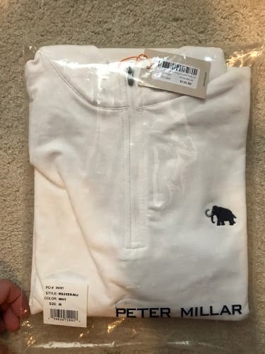 NWT PETER MILLAR Double Perth Mammoth Dunes Half-Zip Jacket Estate Blue Camo Medium