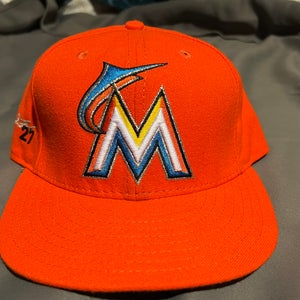 Miami Marlins 7 1/2 Onfield Authentic with Stanton’s fangraph