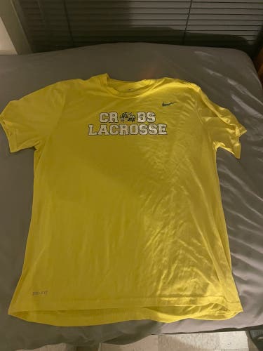 Yellow Nike Crabs Lacrosse Shirt XL