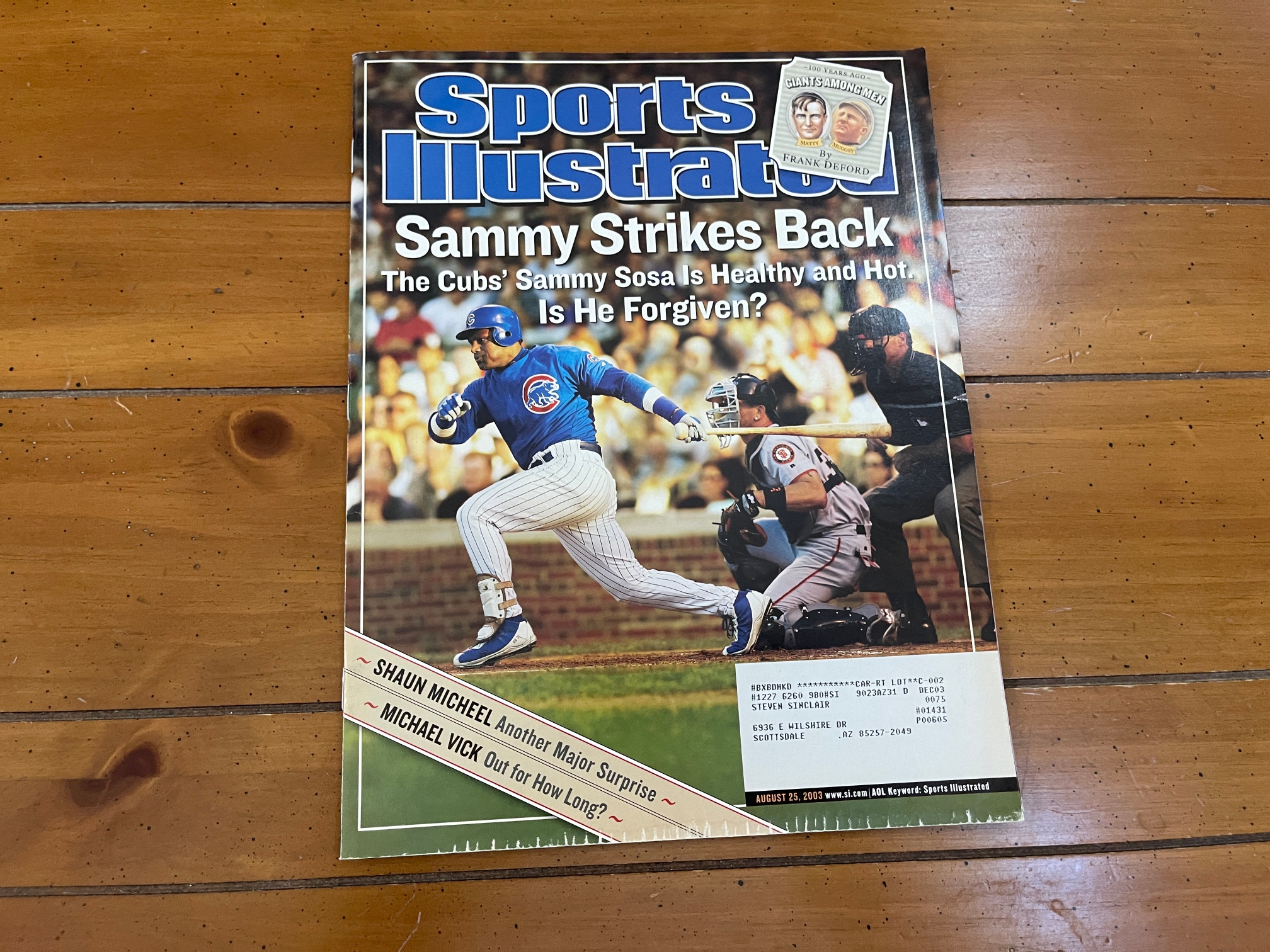 Chicago Cubs Sammy Sosa MLB BASEBALL 2003 Sports Illustrated Magazine!