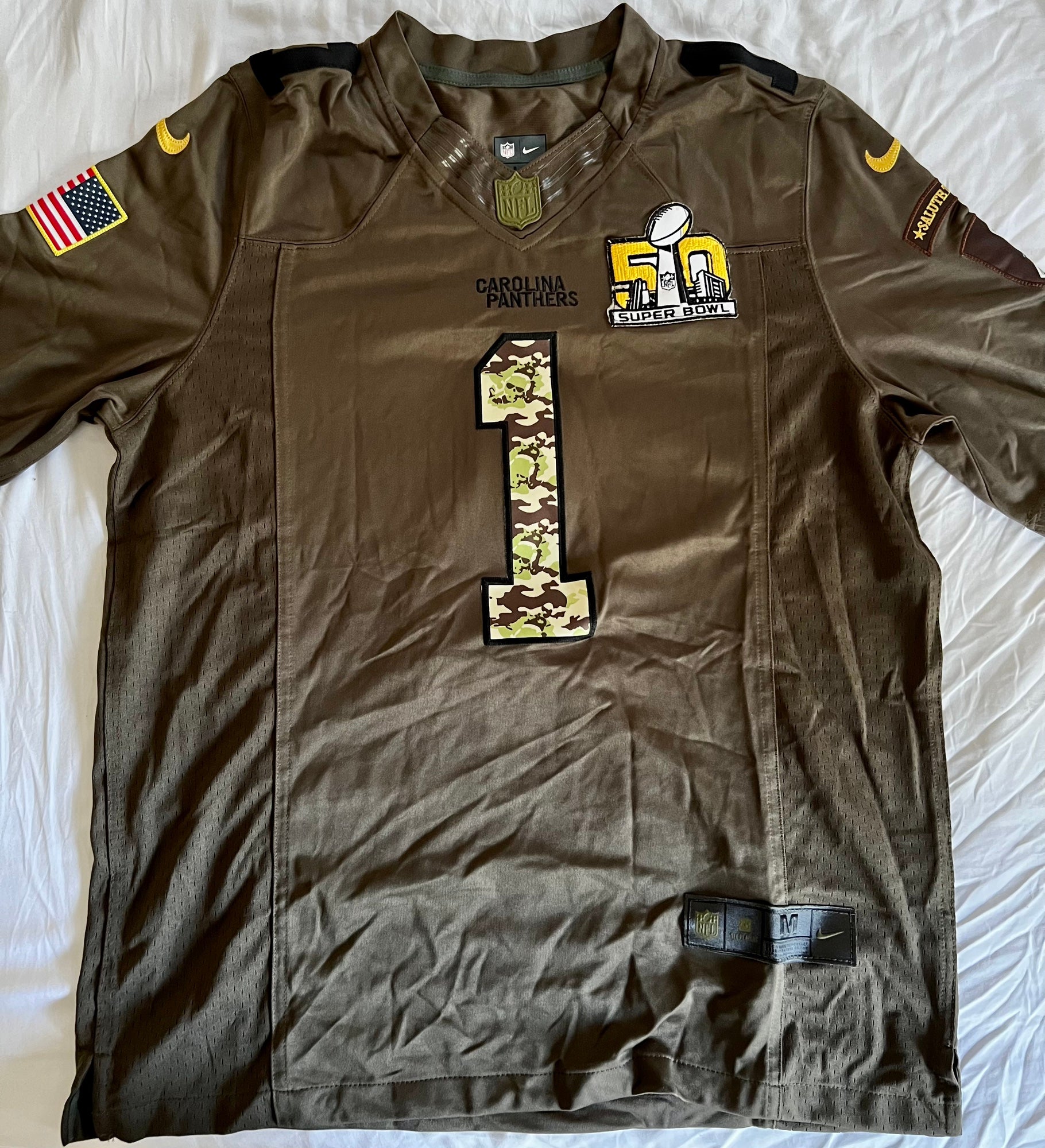 Cam Newton #1 Carolina Panthers Salute to Service nike Jersey