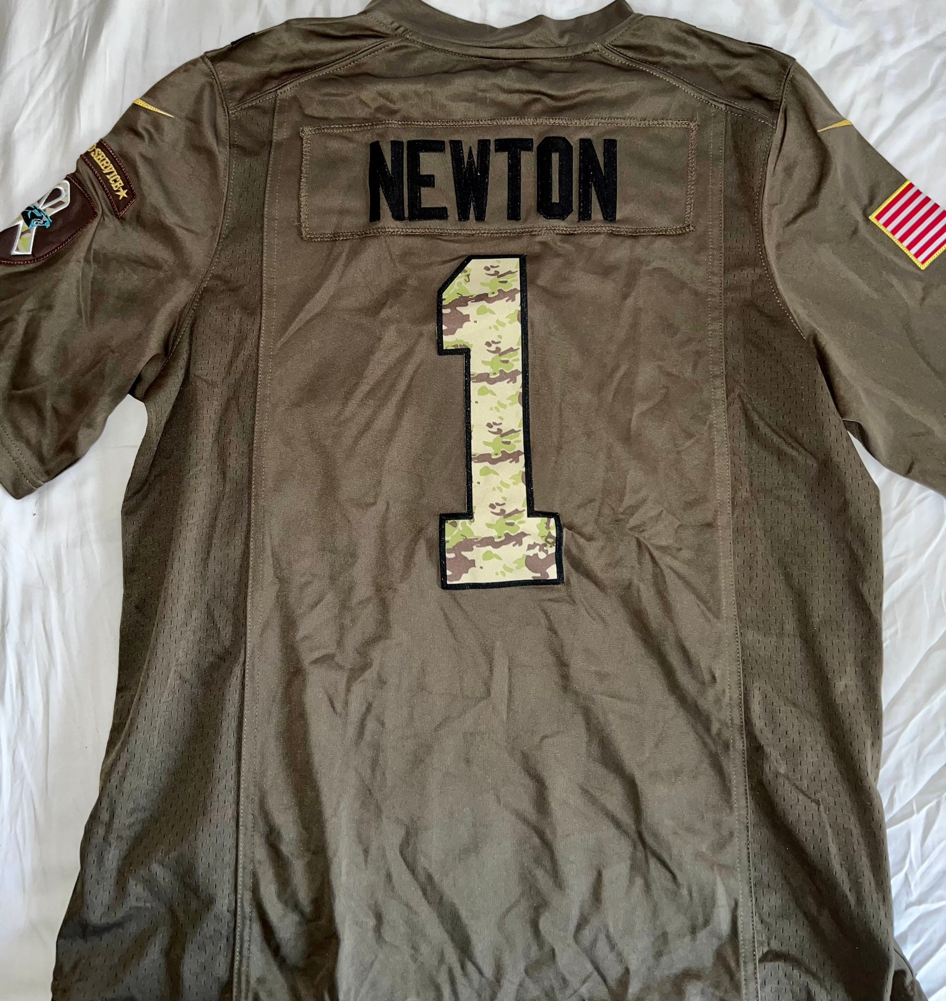 Nike Carolina Panthers Cam Newton Salute To Service Jersey - Used Like New!  | SidelineSwap