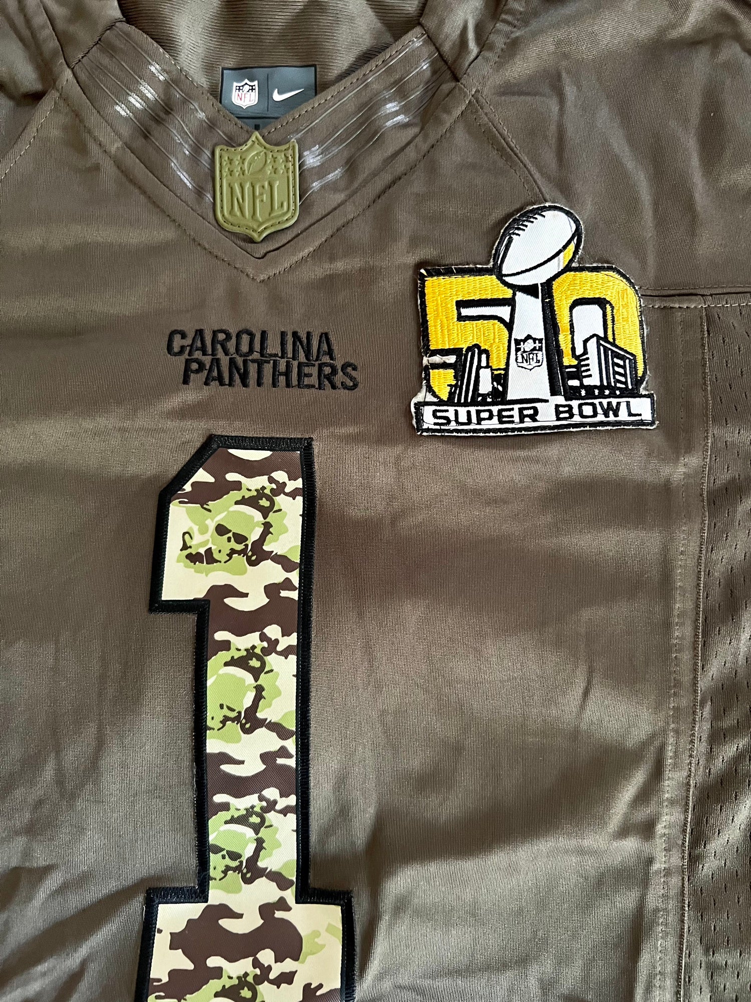 Nike Carolina Panthers Cam Newton Salute To Service Jersey - Used Like New!