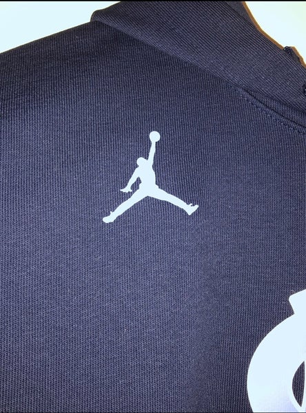 Nike UNC Jordan Brand Mens Drifit Fleece Sleeveless Hoodie - Navy