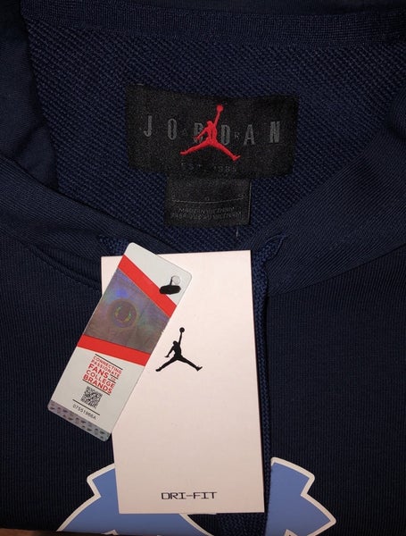 Nike UNC Jordan Brand Mens Drifit Fleece Sleeveless Hoodie - Navy