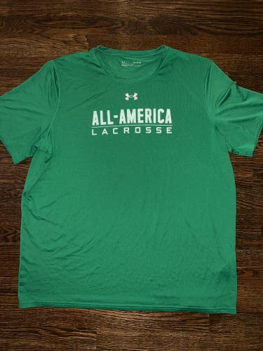 UNDER ARMOUR ALL AMERICAN Lacrosse - Green Short Sleeve Athletic Shirt - Size XL