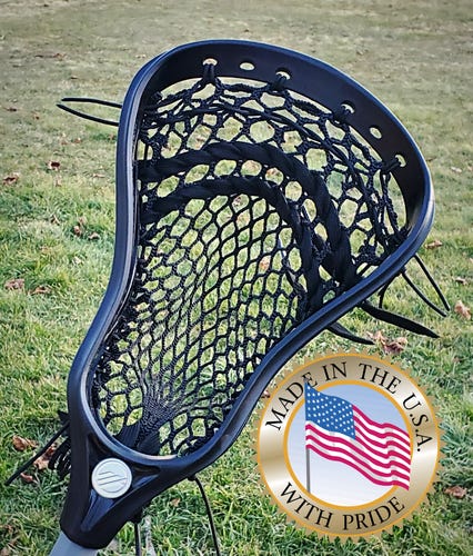 1 NEW Maverik Tank U Lacrosse Head Hand Strung w/ Semi-Soft Mesh = 100% Made in USA-NO TRADES