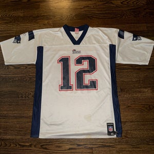 **VINTAGE RARE** TOM BRADY New England Patriots Reebok White Away Jersey - Size XL