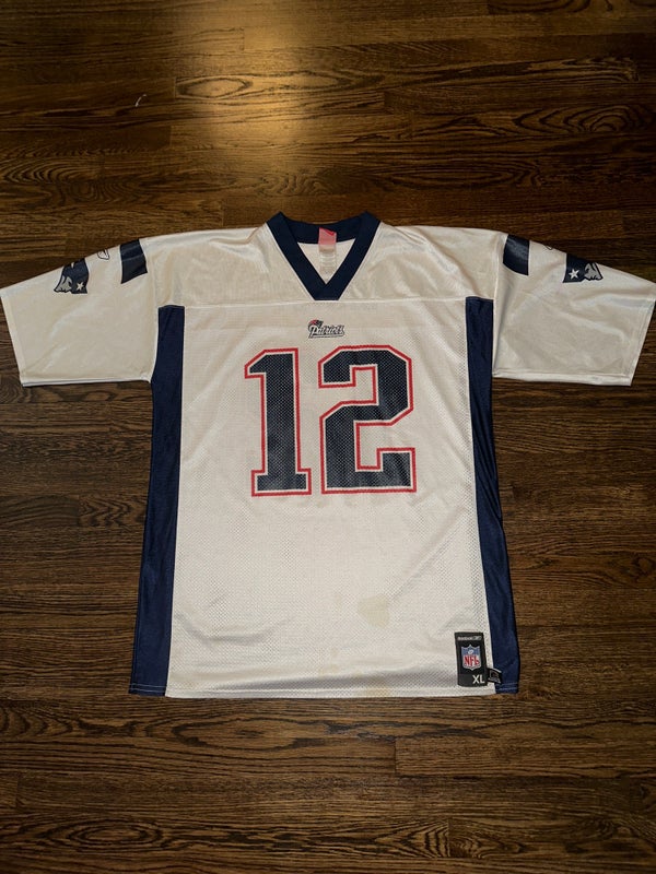 New England Patriots Tom Brady Jersey #12 White Nike On Field Size Youth  Large
