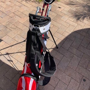 Kids golf set Precise 4 pc in left handed plus golf stand bag with shoulder strap