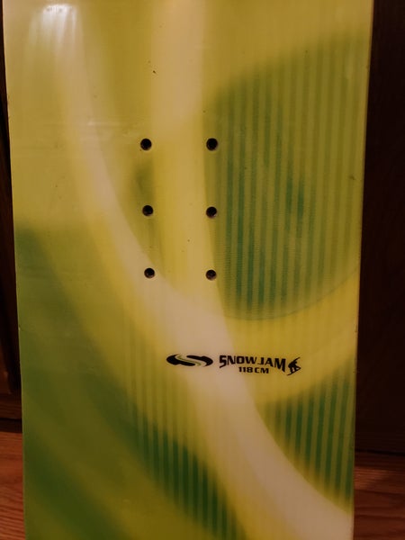 Kid's 116cm Snowboard SNOWJAM Without Bindings *USED* WHITE/GREEN-CLEAN