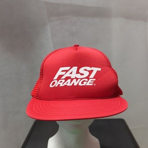 Vintage Fast Orange Mesh Trucker Snapback Hat Sportsman