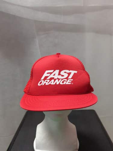 Vintage Fast Orange Mesh Trucker Snapback Hat Sportsman
