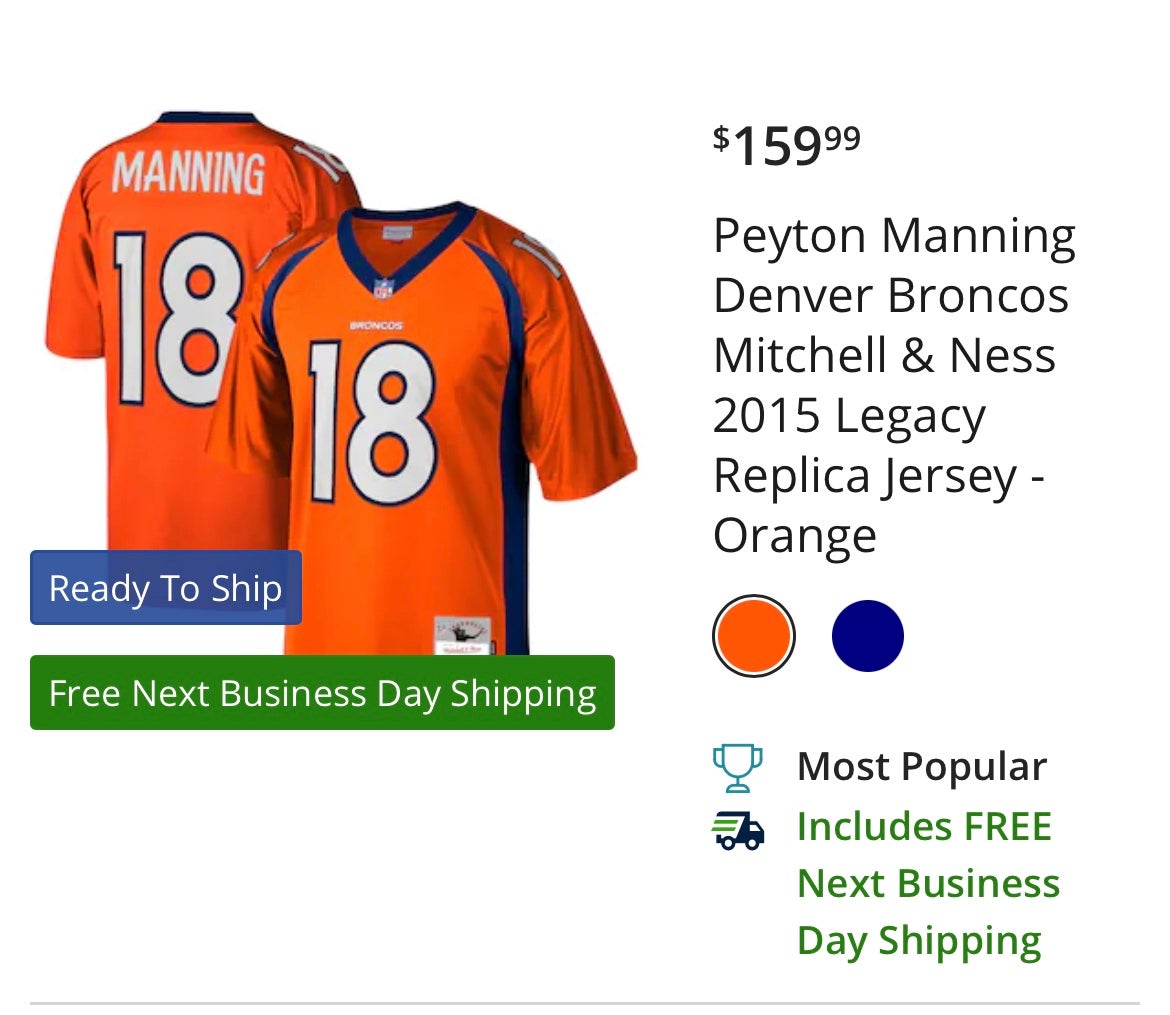 Mitchell & Ness Legacy Peyton Manning Denver Broncos 2015 Jersey