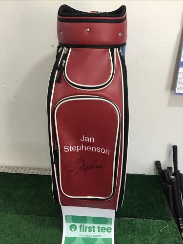 Jan Stephenson Wine LPGA Signed Golf Staff Bag