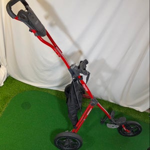 Bagboy Sidekick Golf Push Cart 3 Wheel Easy Fold Up With Storage Bag