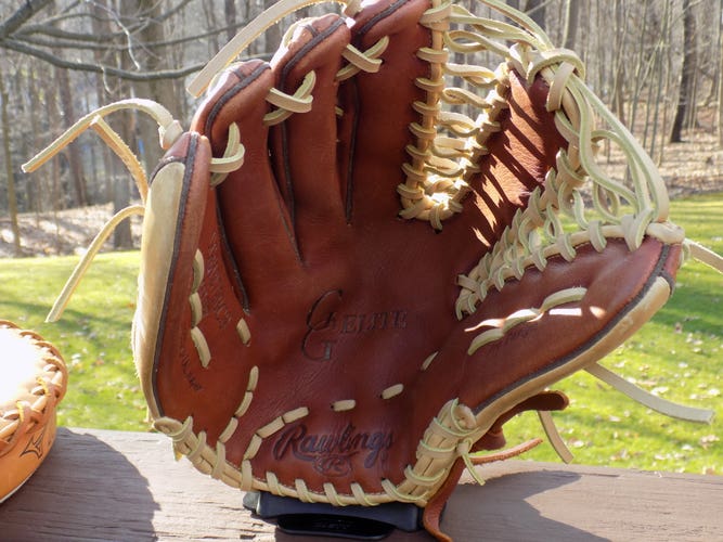 Used Rawlings Left Hand Throw Outfield Gold Glove Elite Baseball Glove 12.75"