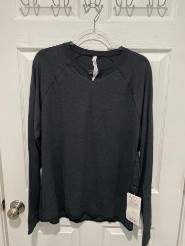 New Men's Lululemon Long sleeve Shirt Large (Black/Dark Grey)