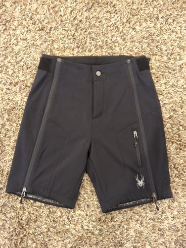 Black Unisex Adult Small Spyder Ski Training Shorts