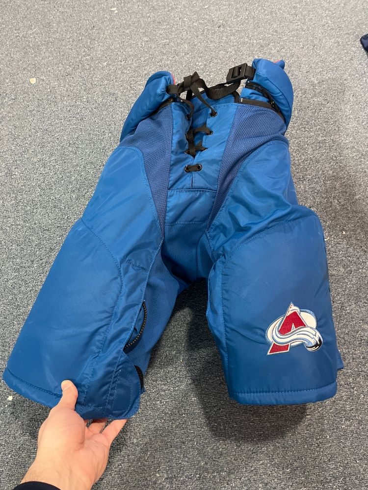 Used Blue CCM HP45 Pro Stock Pants Colorado Avalanche Team Issued Large