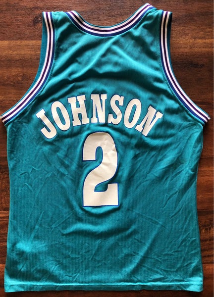 Vintage Charlotte Hornets Larry Johnson Champion Basketball Jersey