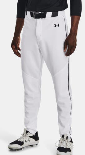 2023 Under Armour Men's White Black Piped UA Utility Fit Adult Baseball Pants