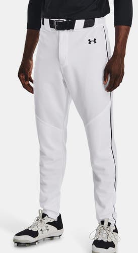 2023 Under Armour Men's White  Black Piped UA Utility Fit Adult Baseball Pants