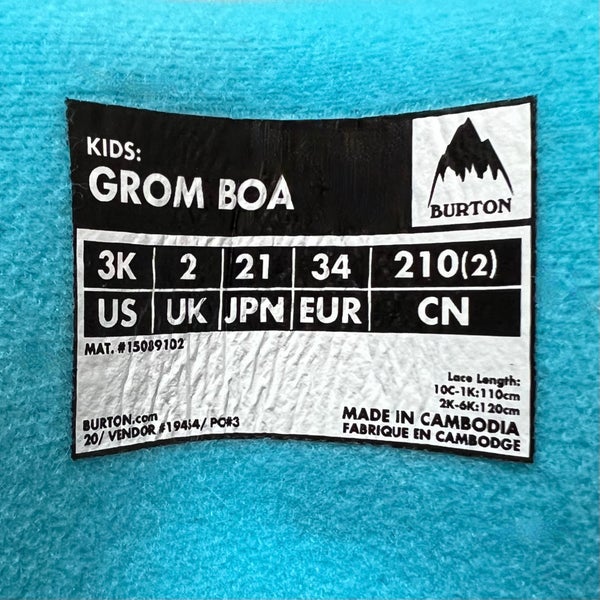 Kids' Burton Grom BOA® Snowboard Boots - Size 3K | SidelineSwap