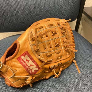 Re-laced/reconditioned SSK Outfield Glove-13’ RHT