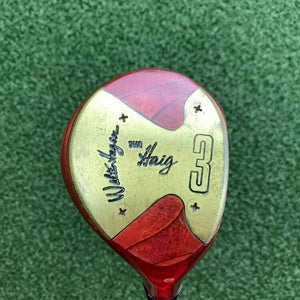 Walter Hagen The Haig 3 Wood / RH / Steel / Vintage Grip / Headcover / tj1603